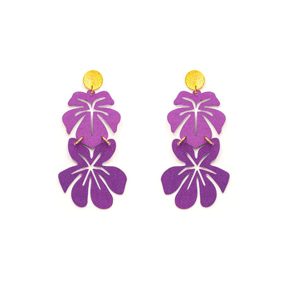 Aretes Hibiscus Violeta de Minimalina